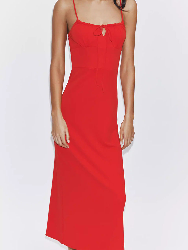 Summer New round Neck Slit Mid - огляд і ціна Ethnic Fashion Dress