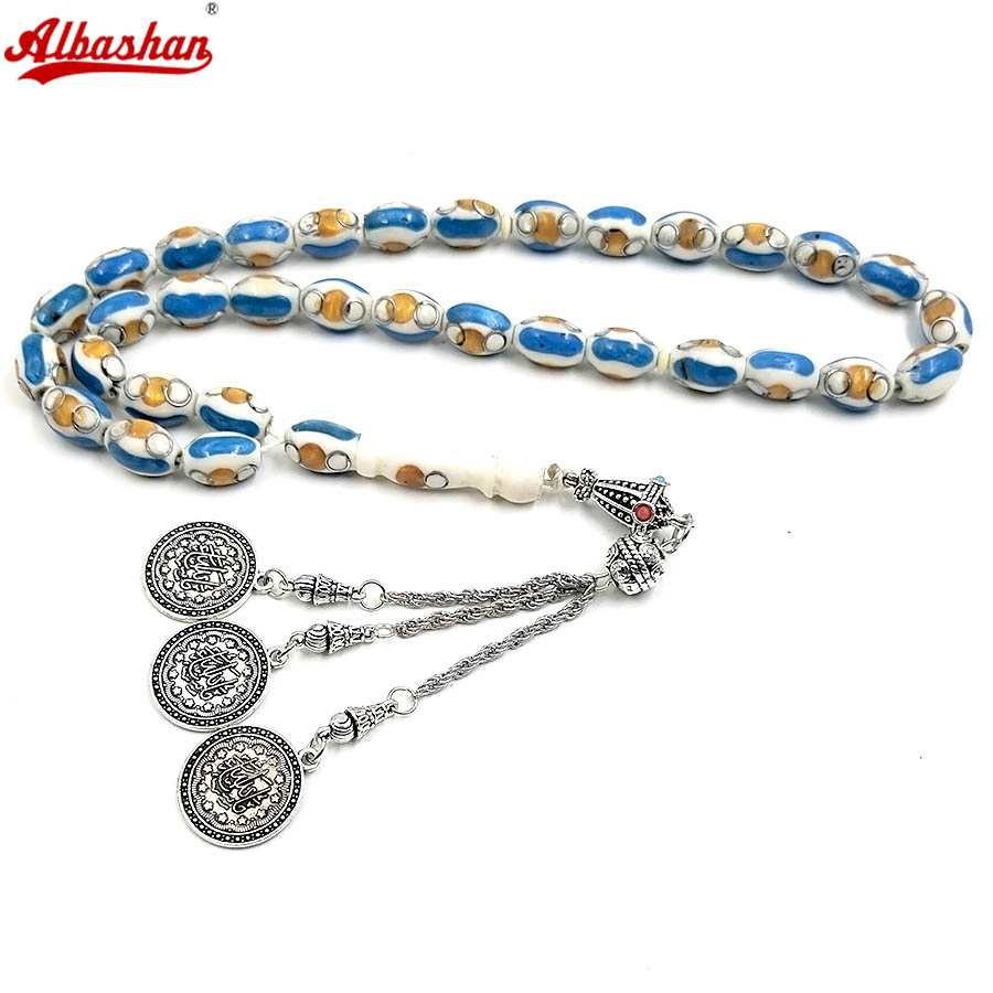 Camel bone Tasbih with Blue li - огляд і ціна Ethnic Fashion Online