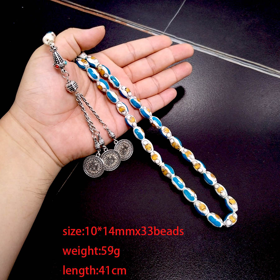 Camel bone Tasbih with Blue li - огляд і ціна Ethnic Fashion Online