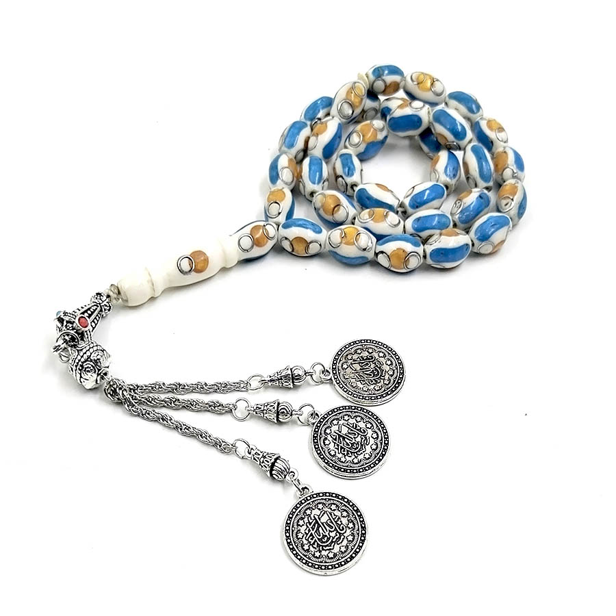Camel bone Tasbih with Blue li - огляд і ціна Ethnic Fashion Online