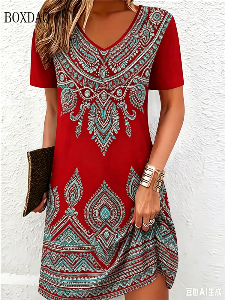 Vintage Ethnic 3D Printed Dres - огляд і ціна Ethnic Fashion Dress